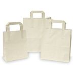 White Kraft Paper Tape Handle Carriers