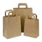 Brown Kraft Paper Tape Handle Carriers